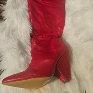 Over The Knee Boots - Red size 8.5